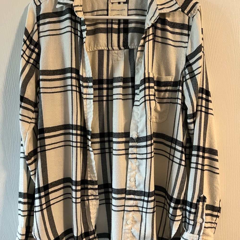 Black and White Plaid Shirt